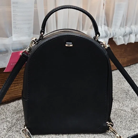 NWT Kate Spade Mini Convertible Black Backpack